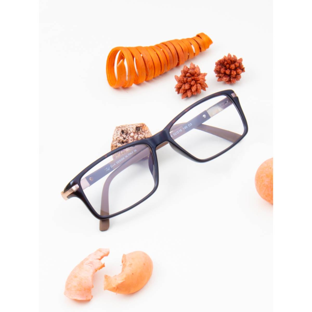 TED SMITH Full Rim Brown Rectangle Eyeglasses Frames for Men-Women (52)