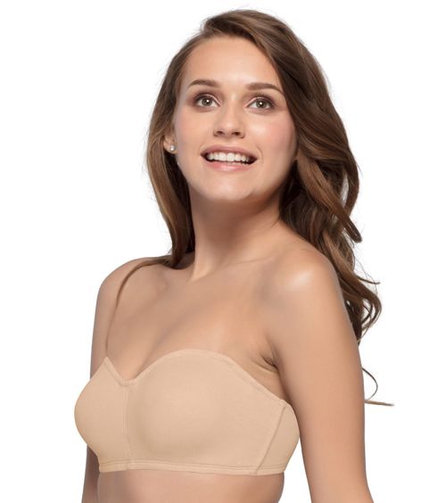 Buy Enamor A019 Perfect Shaping Wirefree Cotton Strapless Bra Non-Padded  Full Coverage - Skin Online