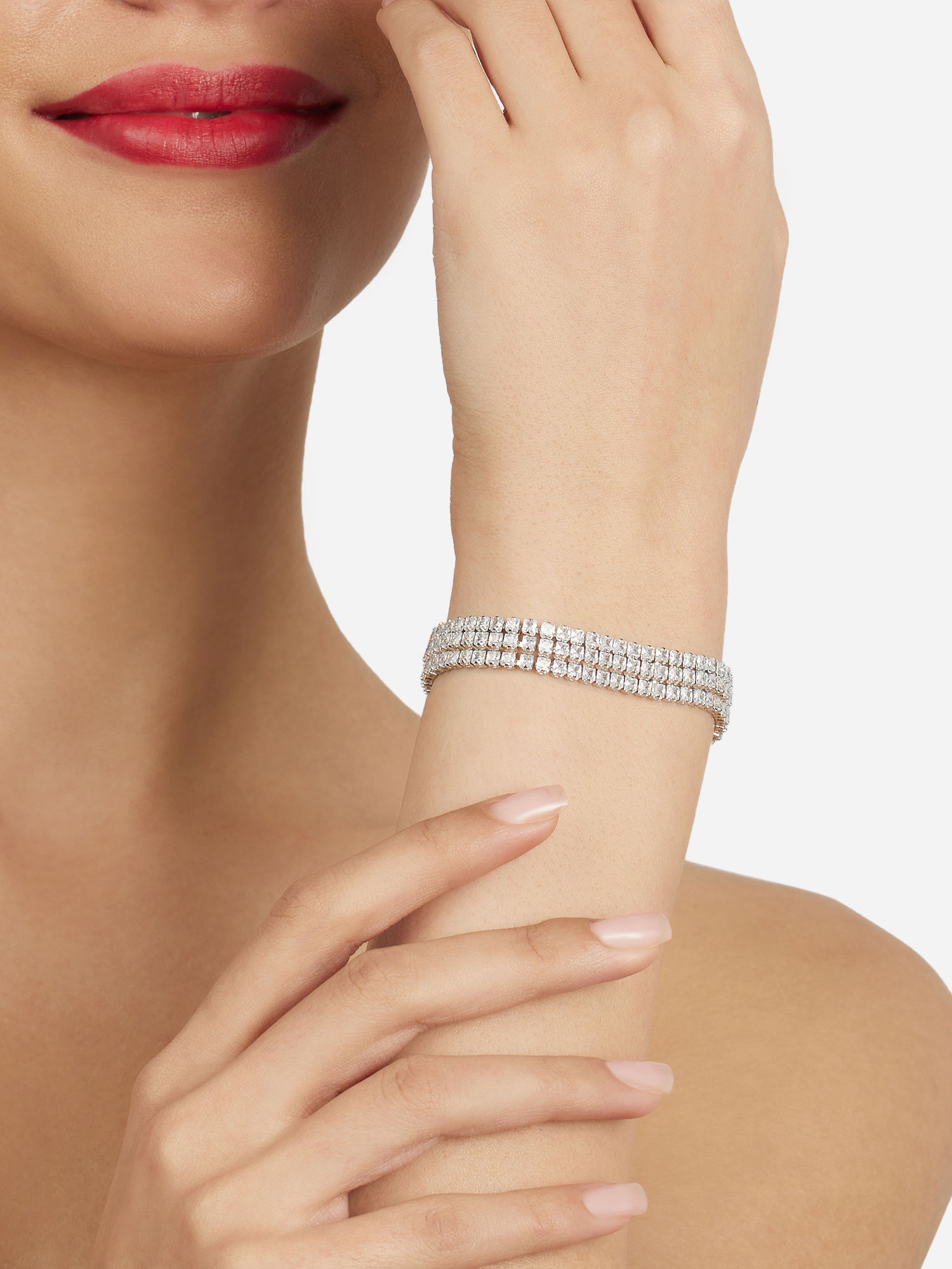 Buy Zaveri Pearls Silver Tone Austrian Diamonds Contemporary