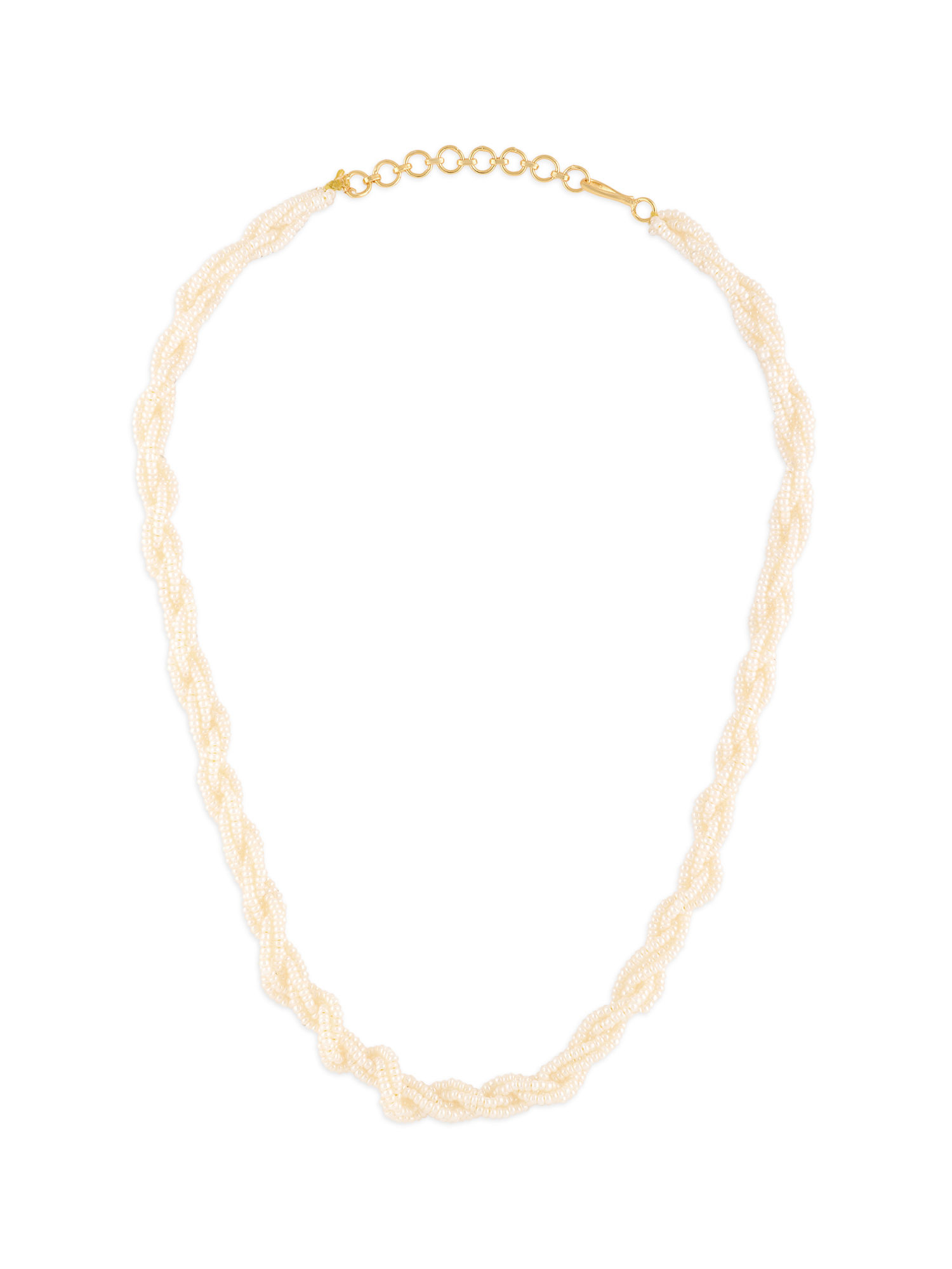 Buy Zaveri Pearls Off White Multistrand Twisted Beads Fusion Wear