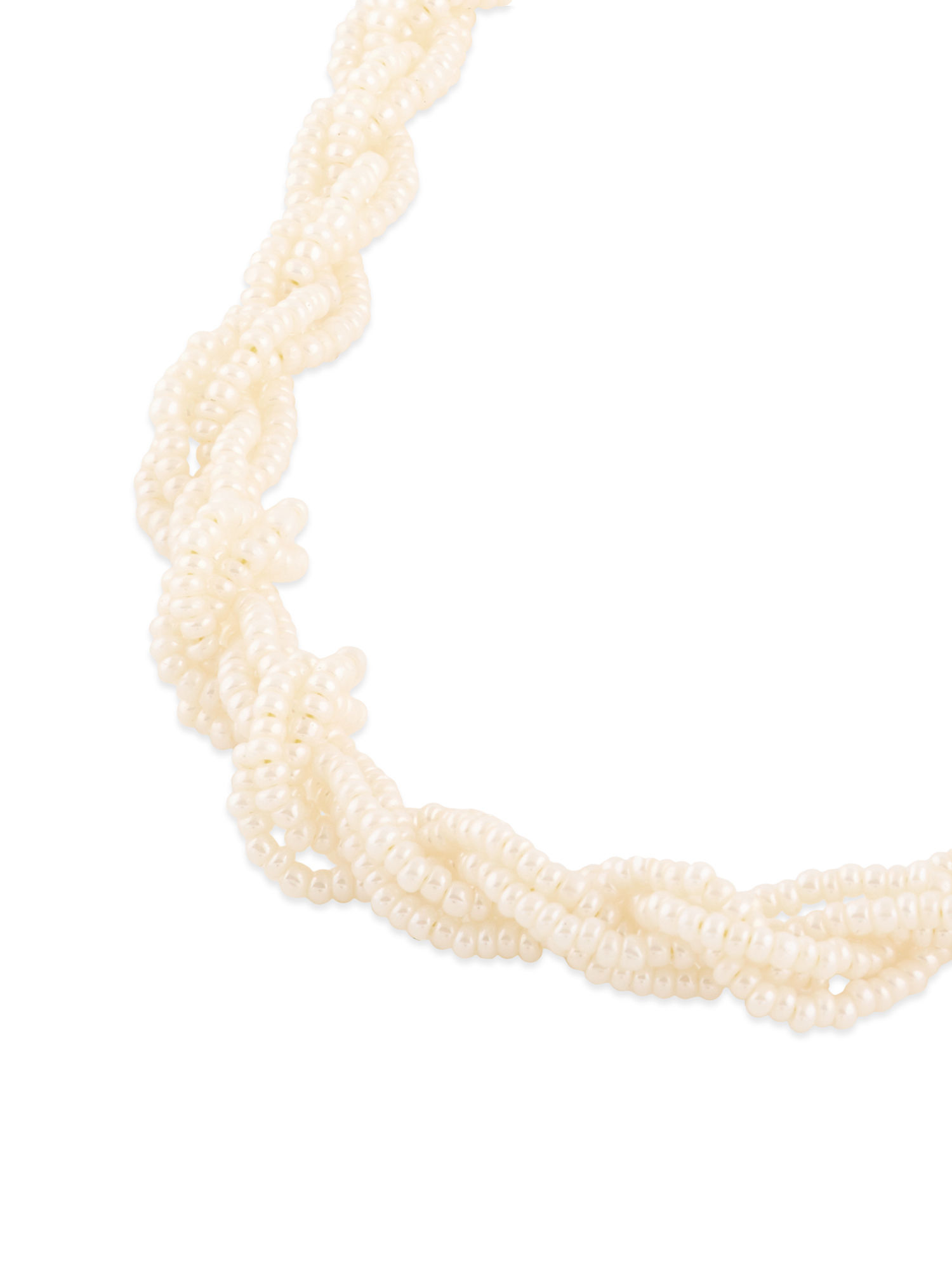 Buy Zaveri Pearls Off White Multistrand Twisted Beads Fusion Wear