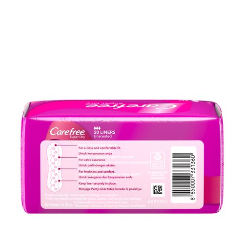Buy Carefree Super Dry Panty Liners (20 Pieces) Online