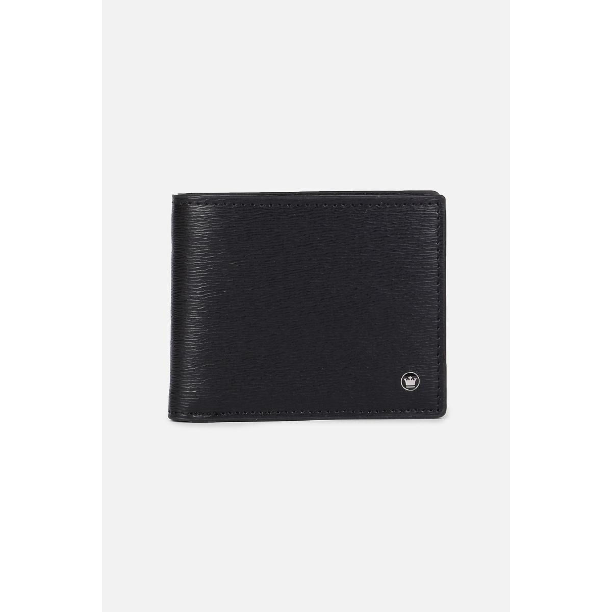 Buy Louis Philippe Men Black Textured Genuine Leather Wallet Online