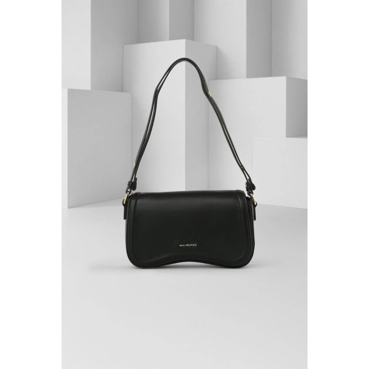 Van Heusen Women Black Solid Casual Sling Bag With Detachable Strap