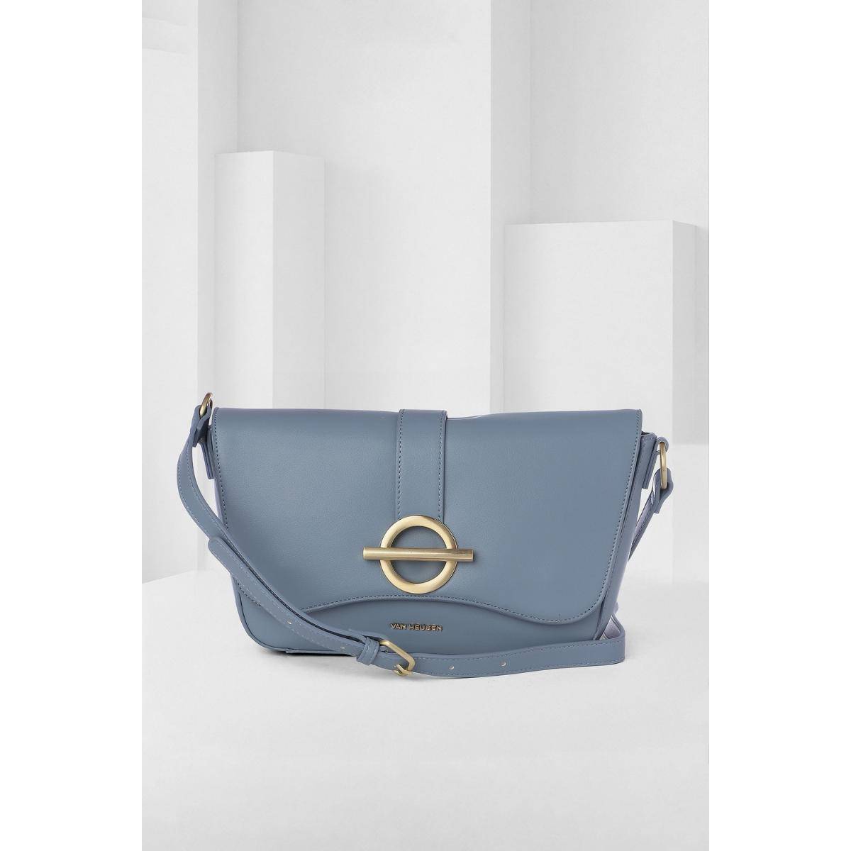 Van Heusen Women Light Blue Solid Casual Sling Bag