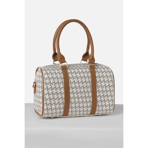 Van Heusen Women White Graphic Printed Casual Duffle Bag