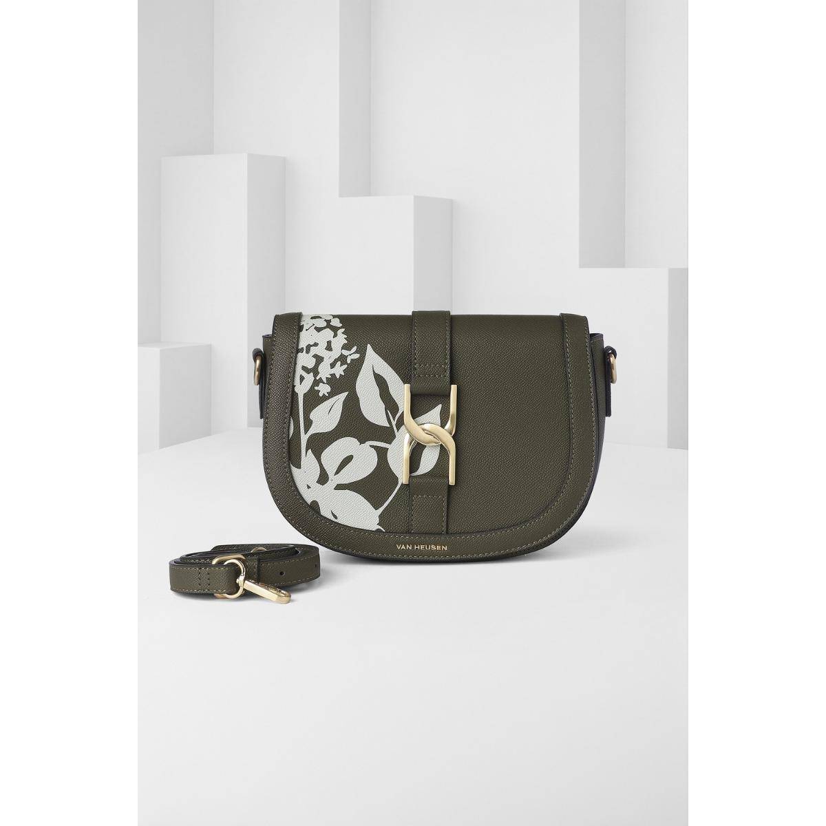 Van Heusen Women Olive Printed Casual Sling Bag With Detachable Strap