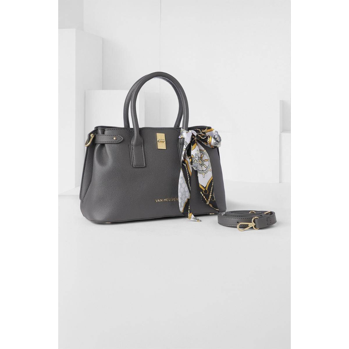 Van Heusen Women Grey Textured Casual Handbag
