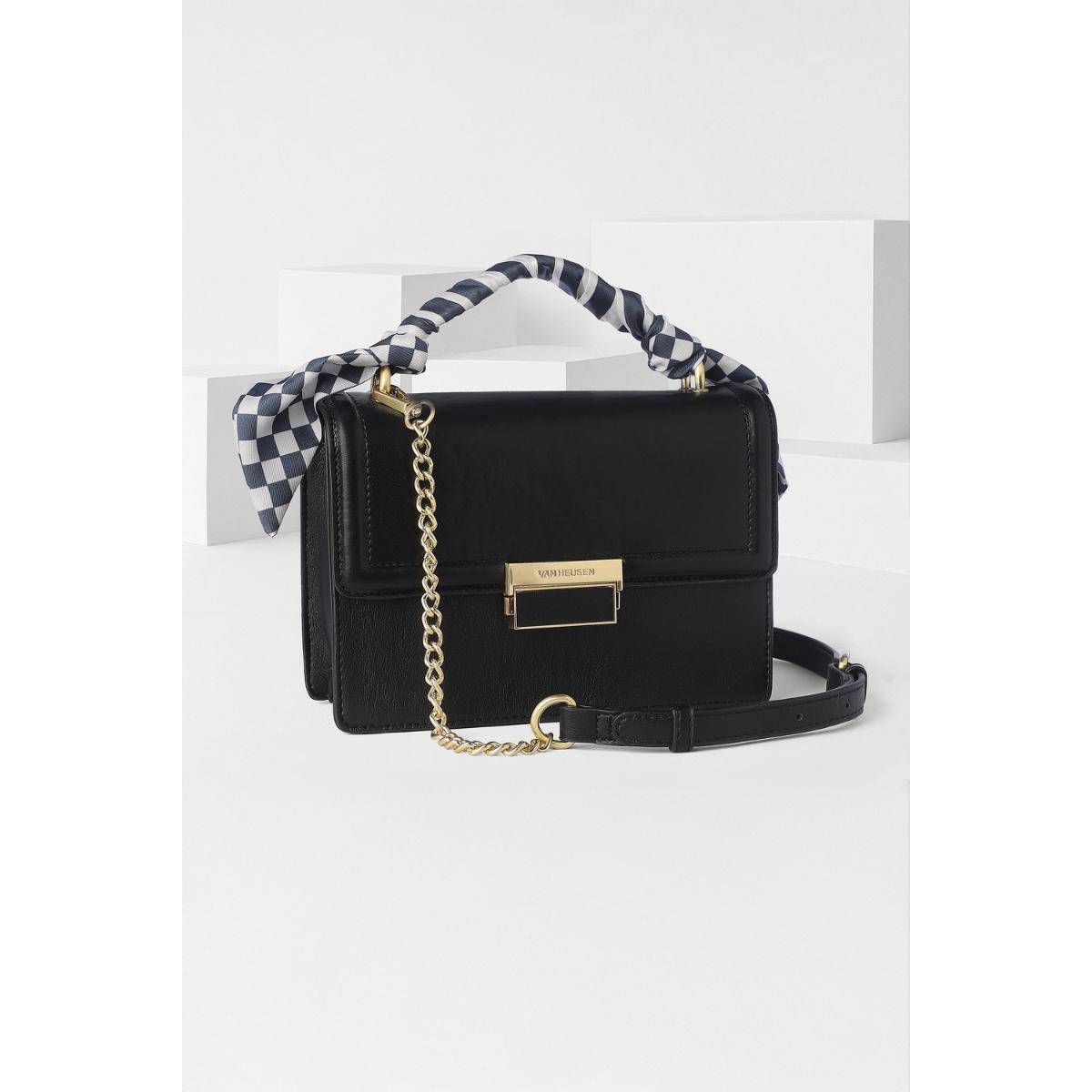 Van Heusen Women Black Textured Casual Sling Bag With Detachable Strap