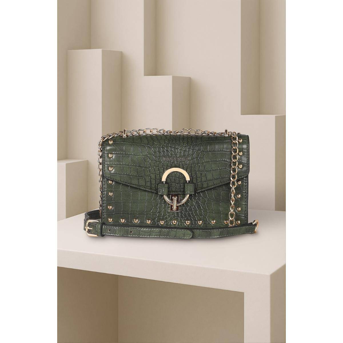Allen Solly Women Green Casual Sling Bag With Detachable Strap