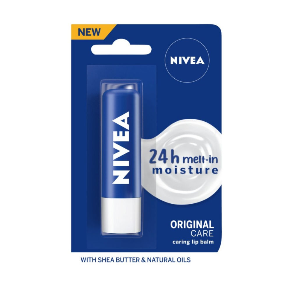 NIVEA Lip Balm, Original Care, for 24h Moisture with Shea Butter & Natural Oils