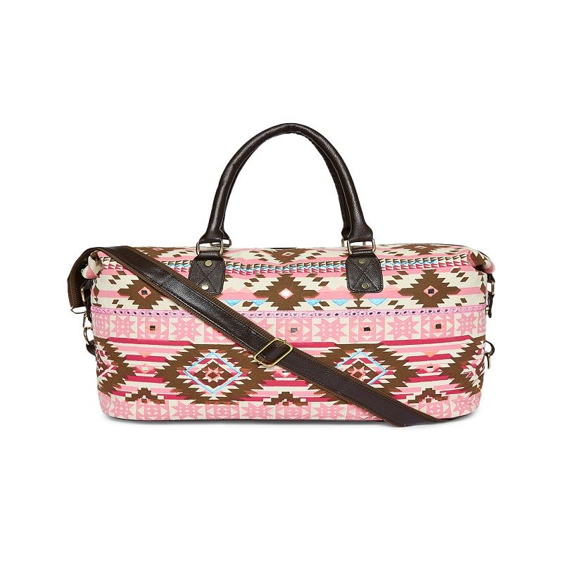 Pick Pocket Pink Aztec Printed Duffle Bag