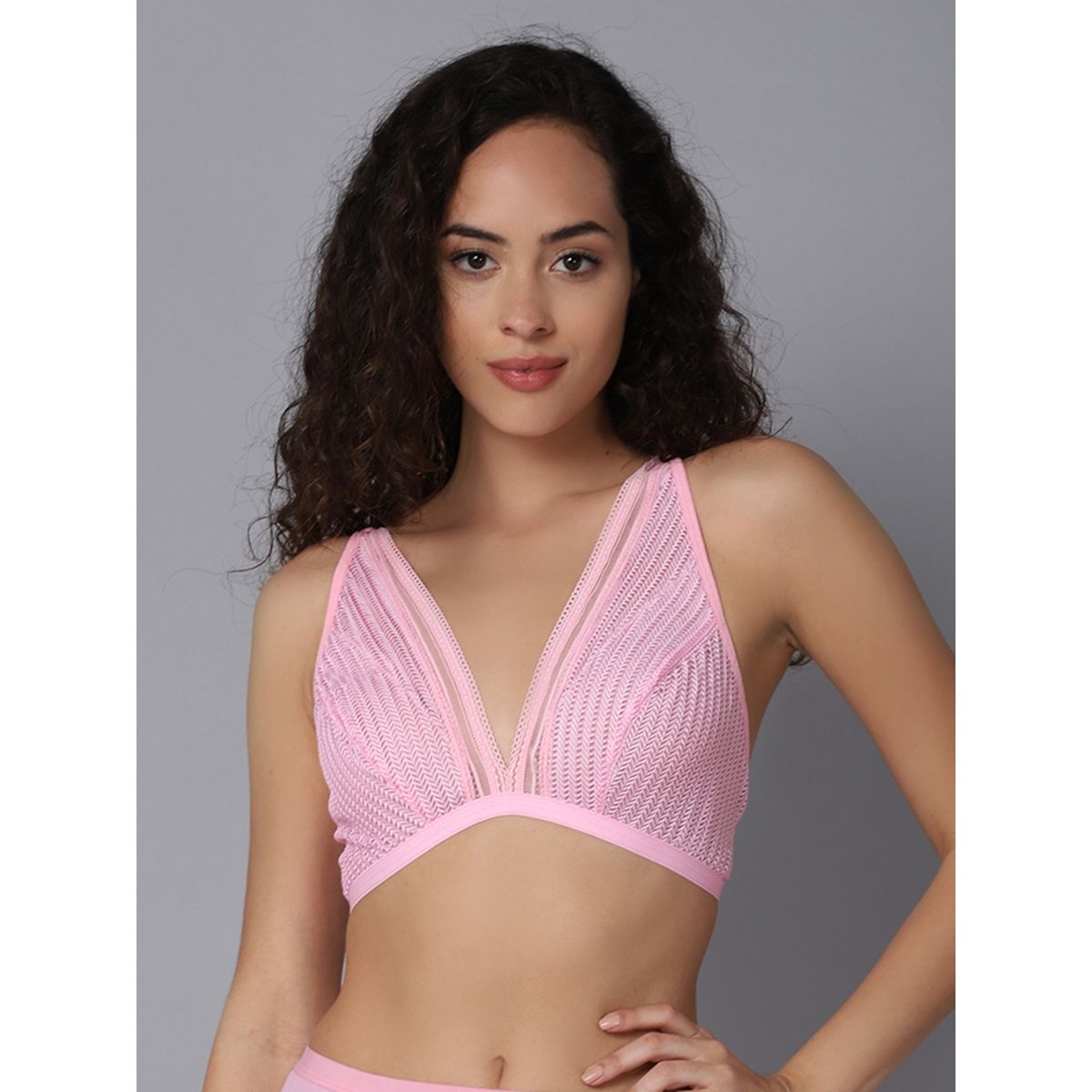 Buy Erotissch Women Pink Solid Bralette Bra Online