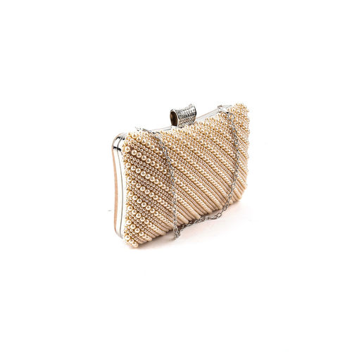 Odette Rose Gold Pearl Clutch Bag