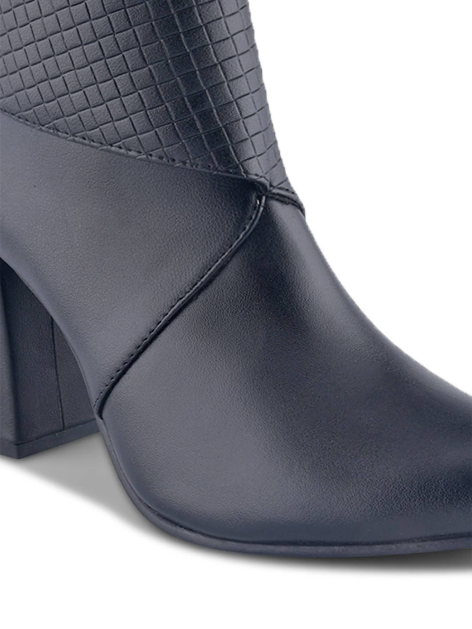 Buy SHUZ TOUCH Women Black Croc Panel Casual Boots Online