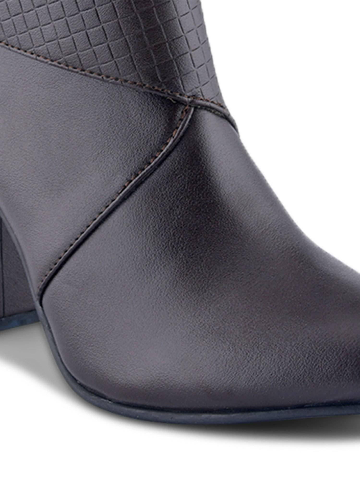 Buy SHUZ TOUCH Women Brown Croc Panel Casual Boots Online