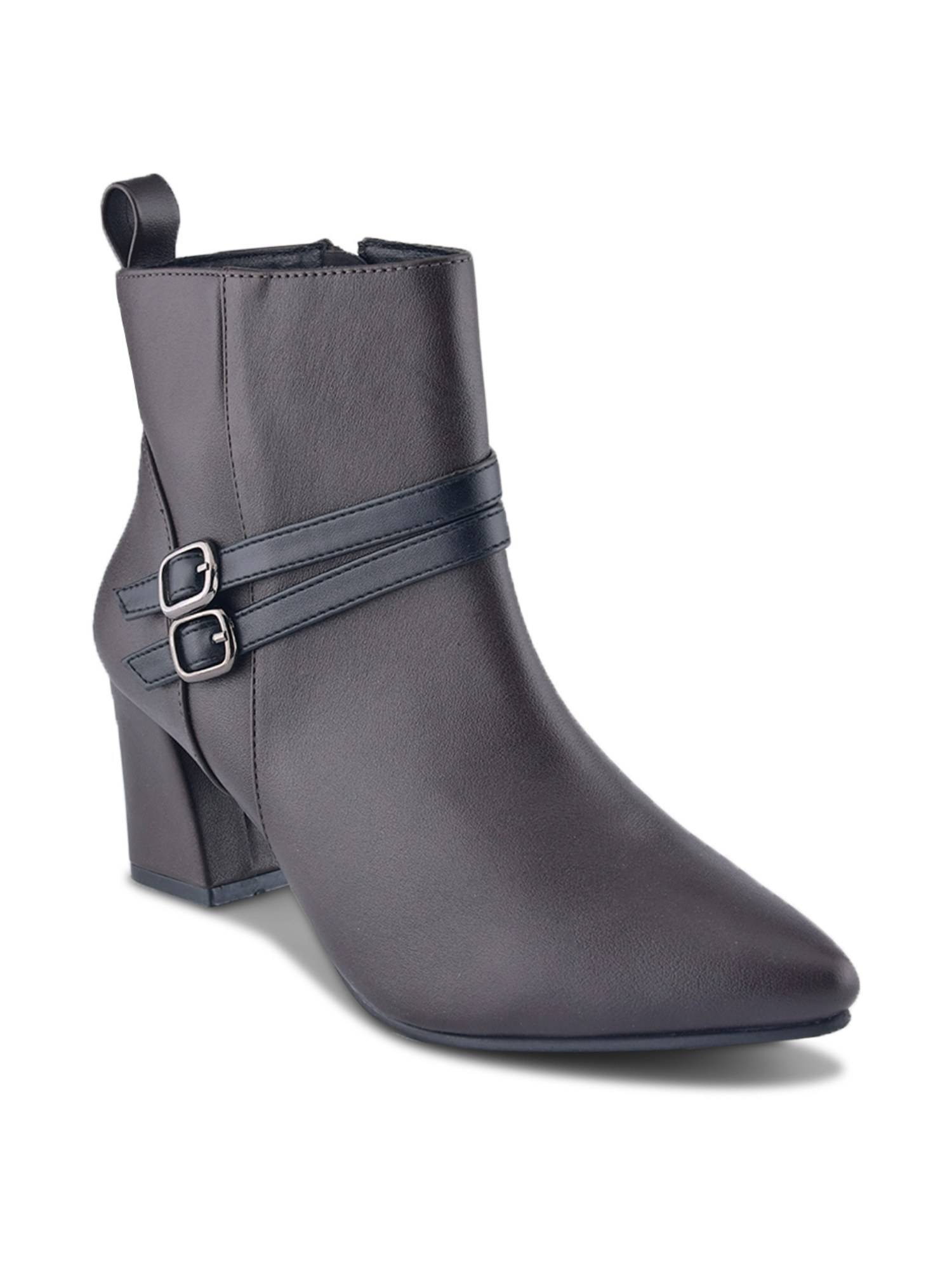 Buy SHUZ TOUCH Women Brown Double Strap Casual Boots Online