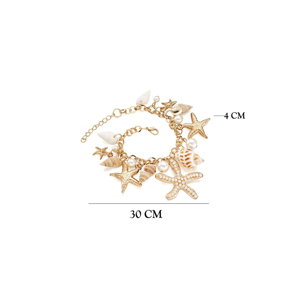 BuySend Gold  White Mixed Shell Bracelet Cum Anklet Online FNP