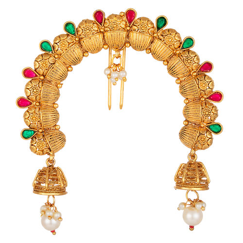 Peora Gold Plated Hair Accessory Juda Pin Indian Traditional Jewellery  Wedding Wear (PF04HJ03RG): Buy Peora Gold Plated Hair Accessory Juda Pin  Indian Traditional Jewellery Wedding Wear (PF04HJ03RG) Online at Best Price  in