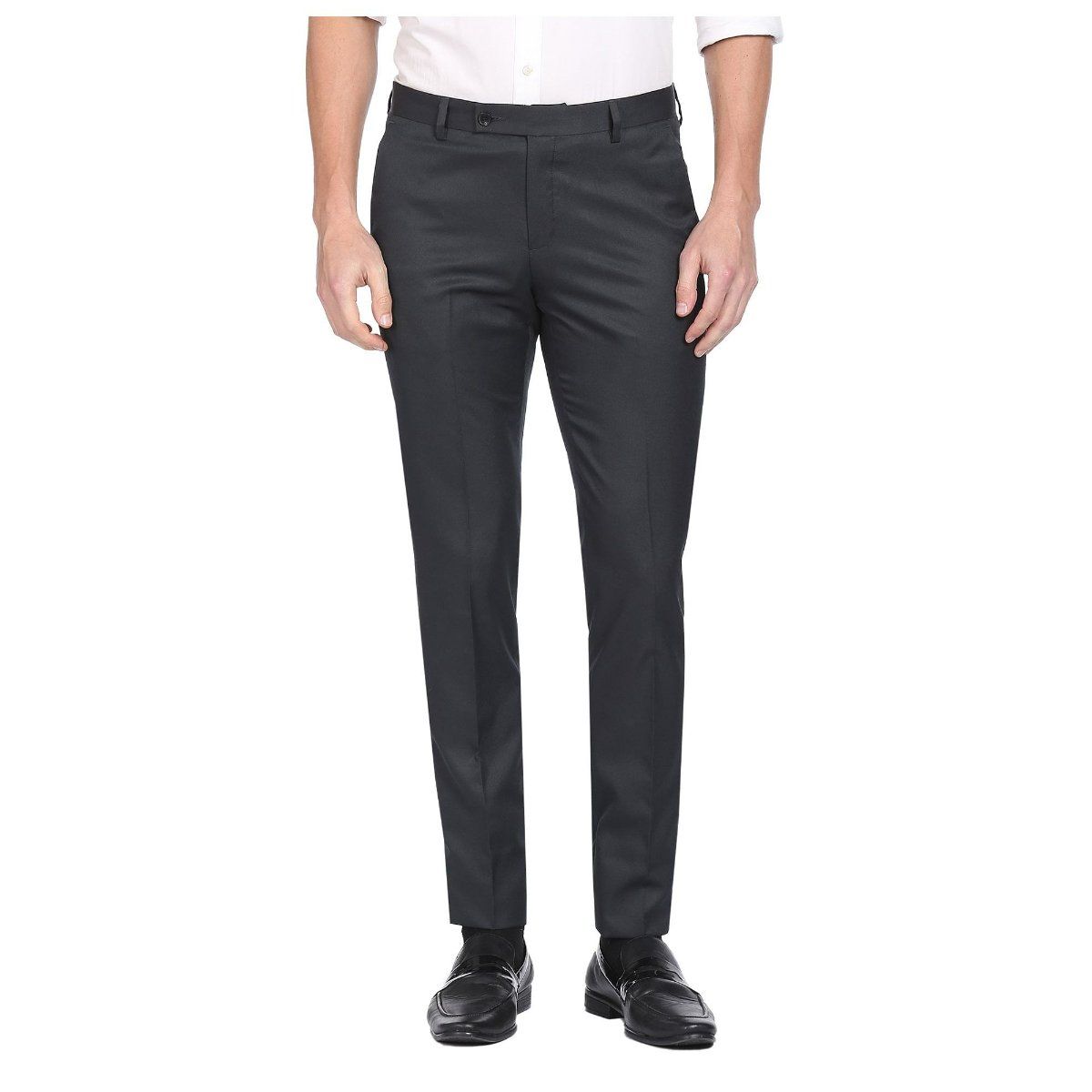 Buy ARROW Black Solid Polyester Blend Regular Fit Mens Trousers  Shoppers  Stop