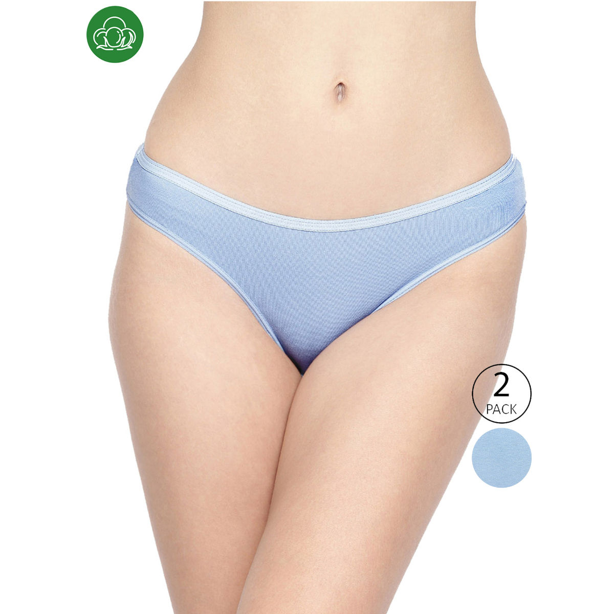 Inner Sense Organic Cotton Antimicrobial Thong ( Pack of 2