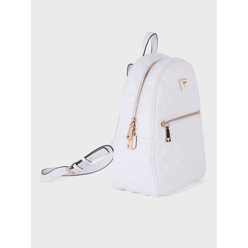 guess factory white mini backpack Charli Embossed Logo Guess Pink Faux Fur mini