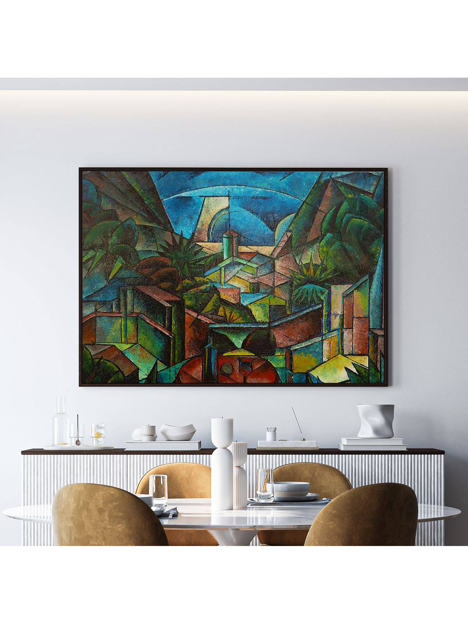 ARTCREST Landschaft Large Painting Black Box Framed Canvas Wall Art
