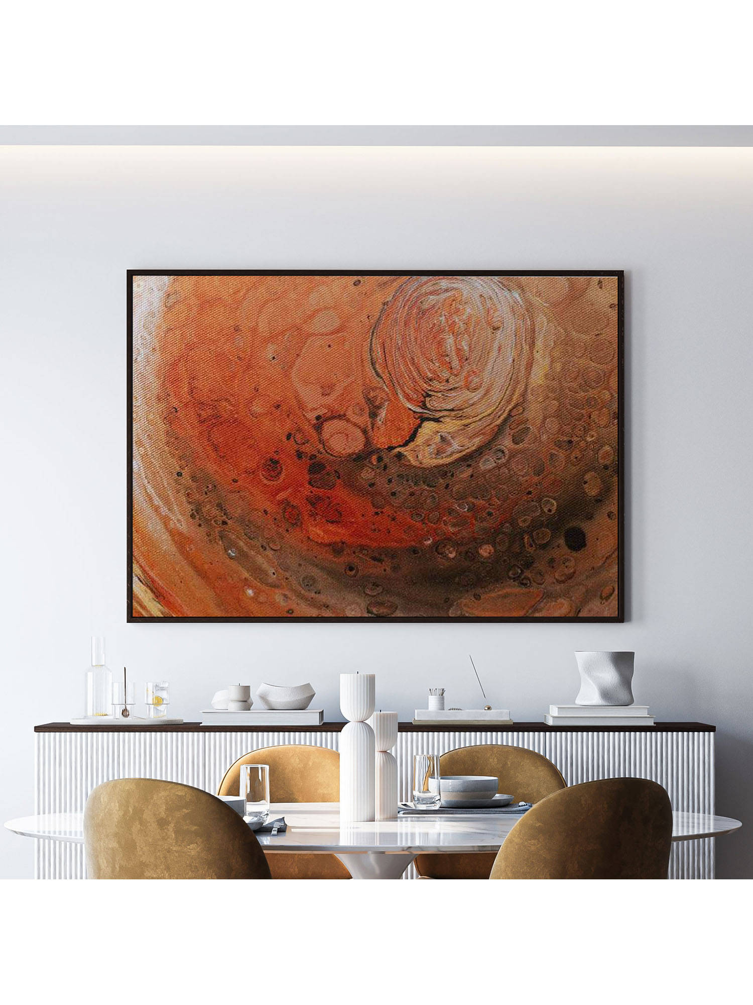 ARTCREST Sun Kissed Abstract Large Painting Black Box Framed Canvas Wall Art