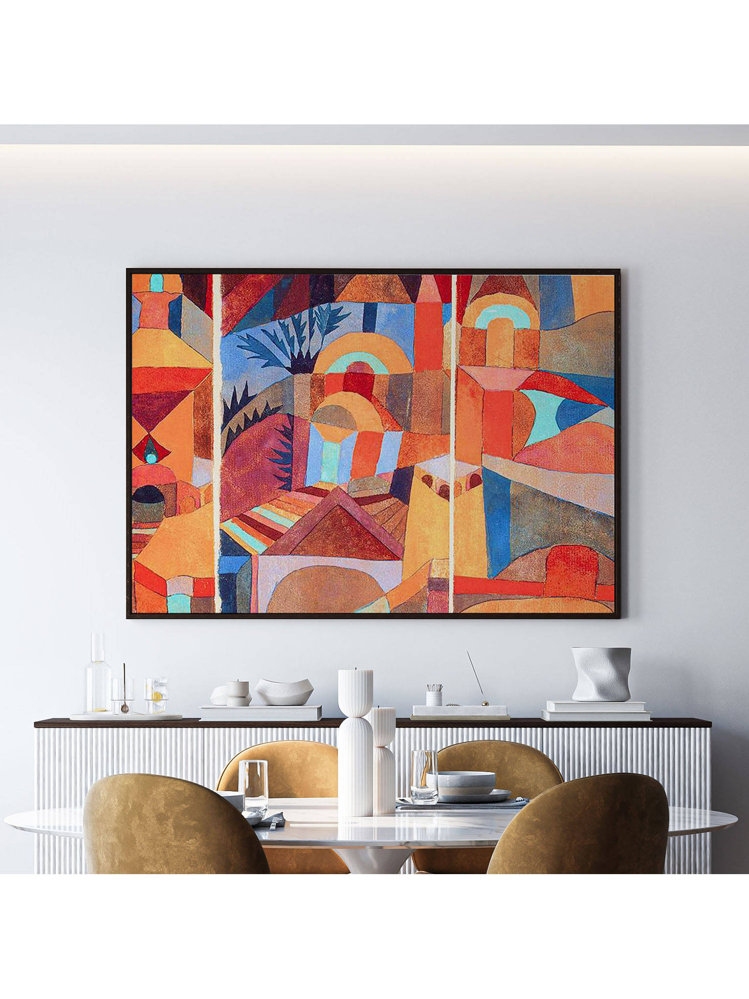 ARTCREST Temple Gardens Large Painting Black Box Framed Canvas Wall Art