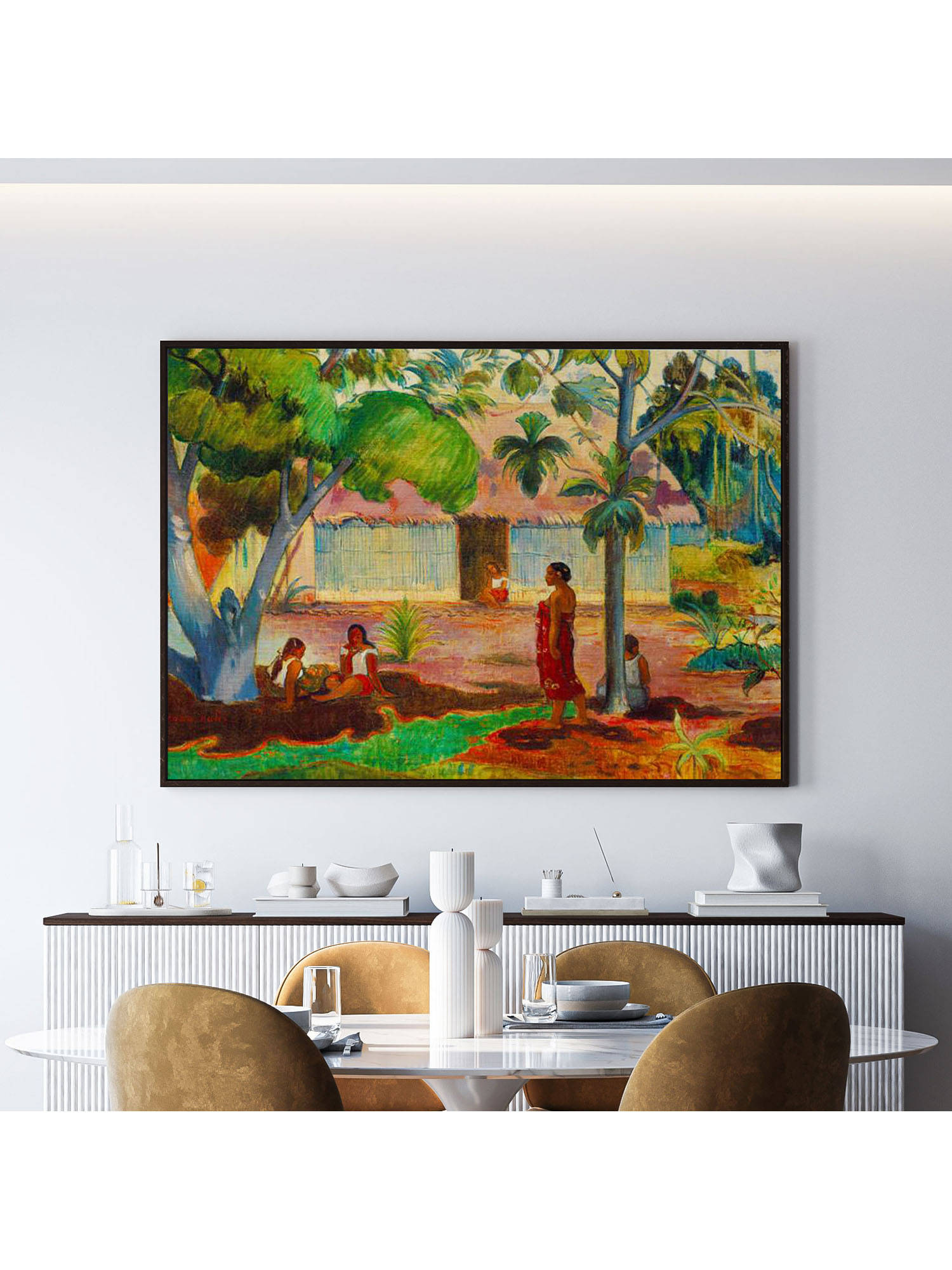 ARTCREST The Large Tree by Paul Gauguin Painting Black Box Framed Canvas Wall Art