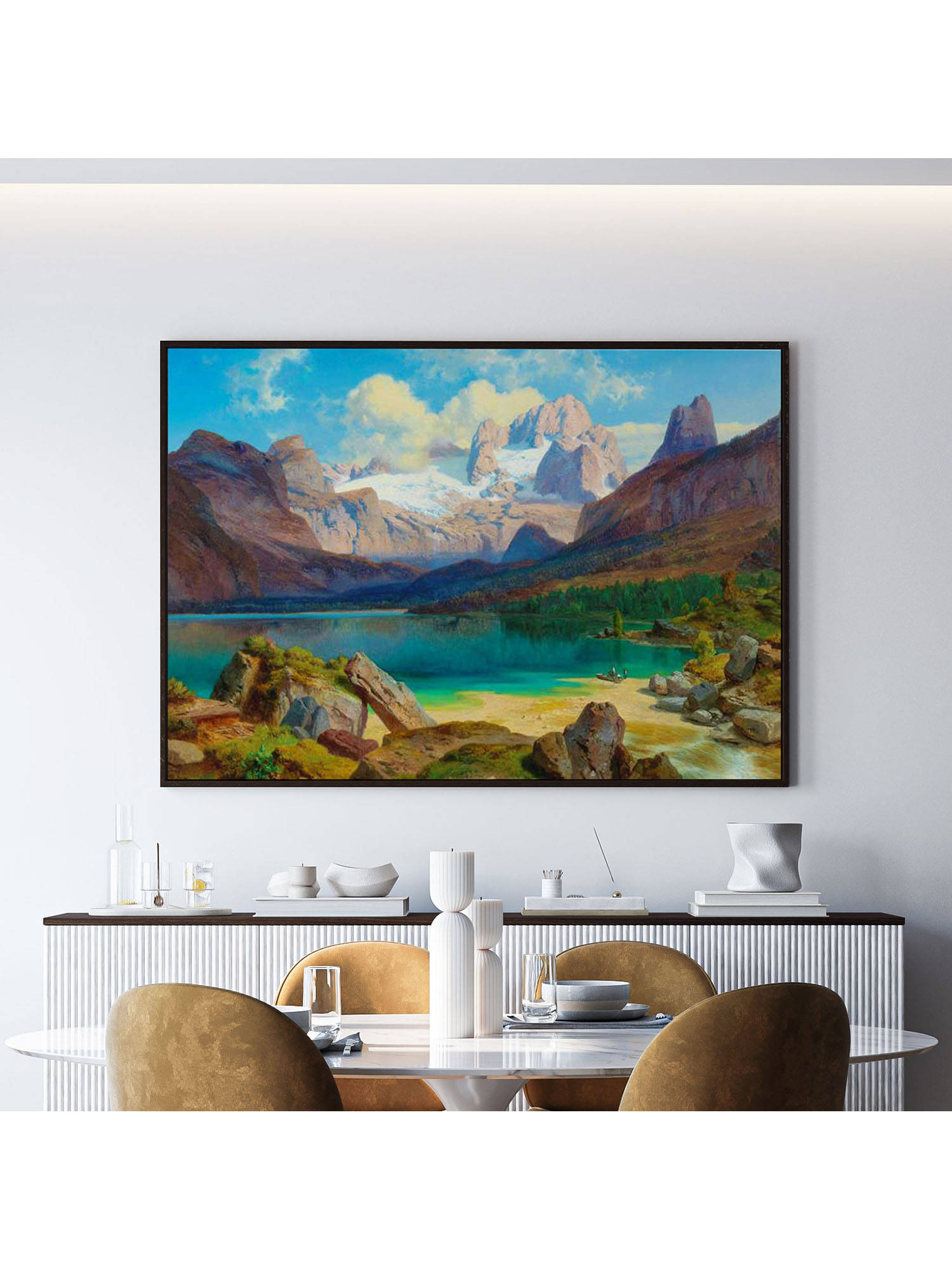 ARTCREST The View Large Painting Black Box Framed Canvas Wall Art