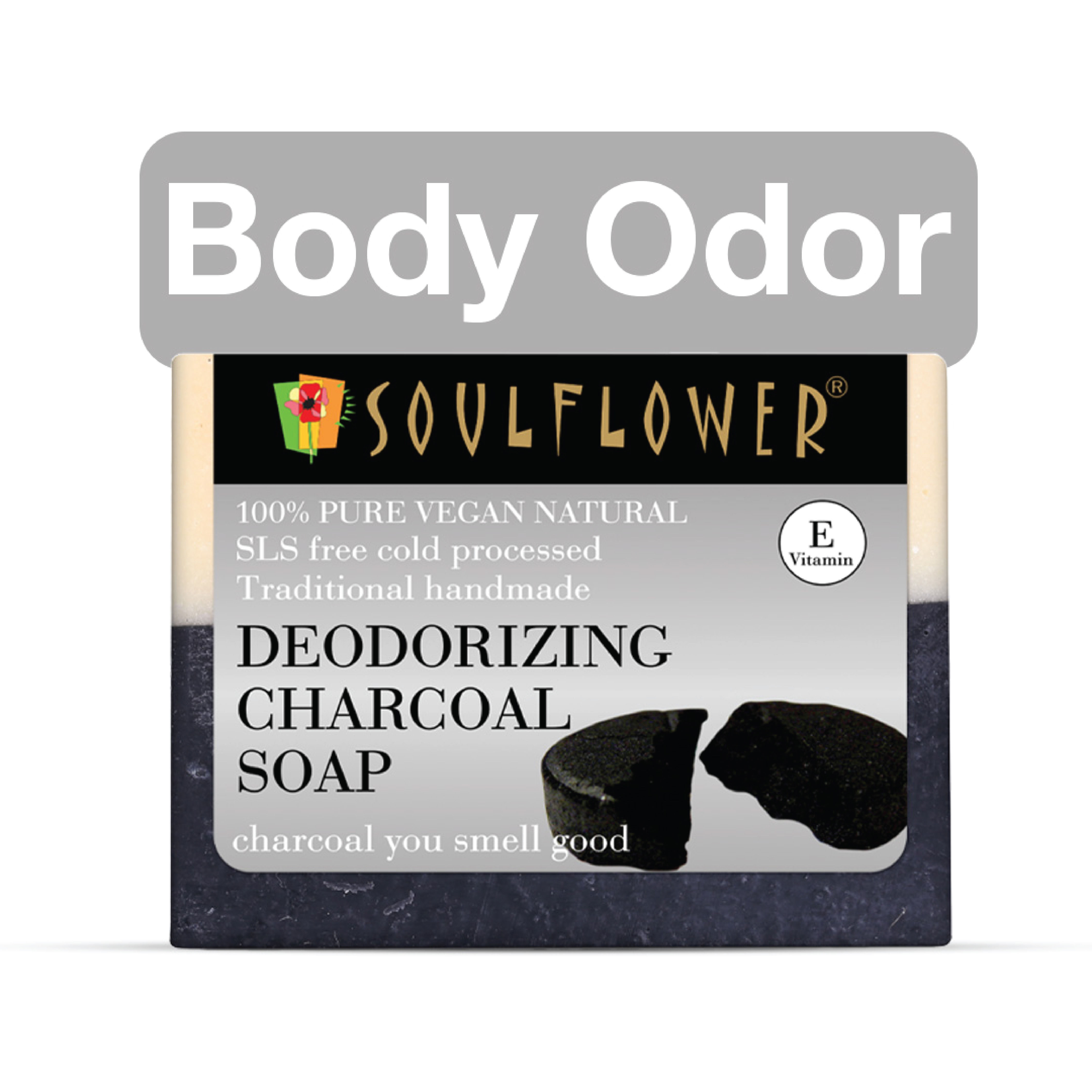 Soulflower Organic Handmade Activated Charcoal Bathing Bar Soap For Men With Tea Tree, Acne Pimples