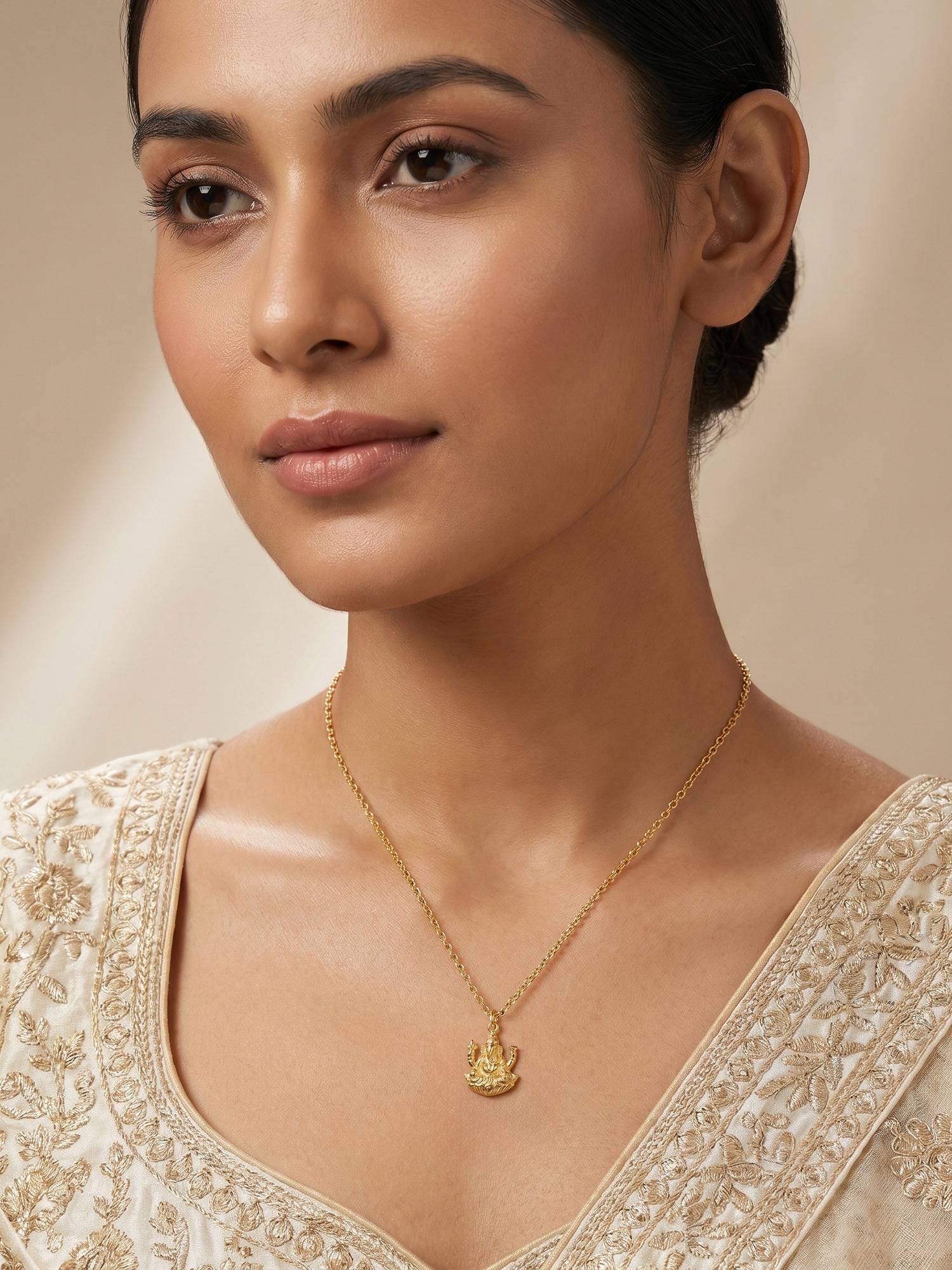 Carlton London 18K Goldplated Ganesha Pendant