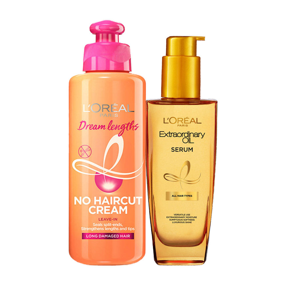 L Oreal Paris Dream Lengths No Haircut Cream Extraordinary Oil Serum 100ml Combo Buy L Oreal Paris Dream Lengths No Haircut Cream Extraordinary Oil Serum 100ml Combo Online At Best Price In