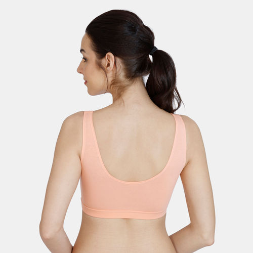 Buy Zivame Double Layered Non Wired High Coverage Nursing Sleep Bra - Peach  Pearl online