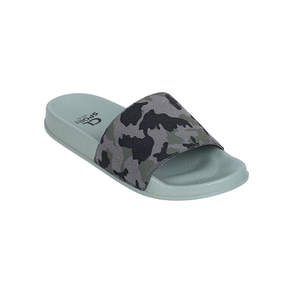 Buy Carlton London Women Grey Camouflage Sliders Online