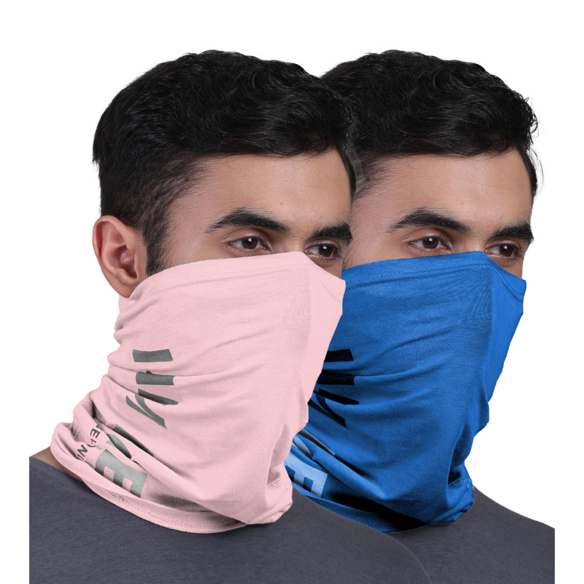 FREECULTR Unisex Printed Bamboo Bandana Anti Microbial Multipurpose Cloth Face Mask (pack Of 2)