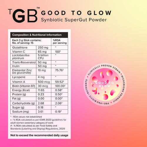 Buy The Good Bug Good To Glow SuperGut Powder, Skin and Hair Supplements  with Glutathione, Biotin Online