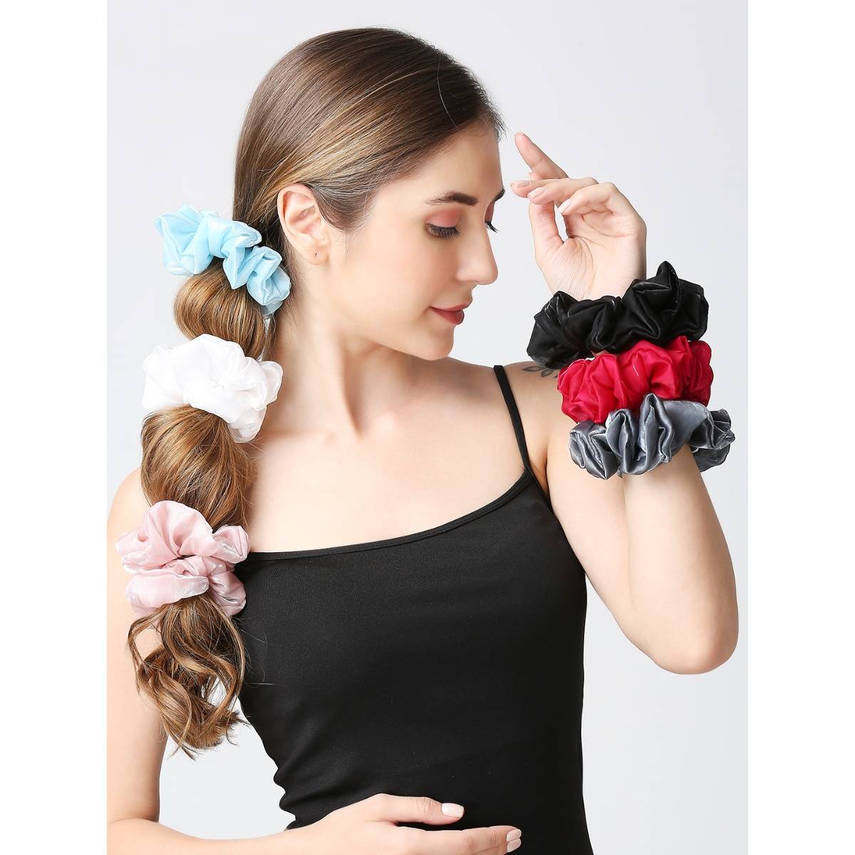 OOMPH Tissue Satin Scrunchies (Pack of 6)