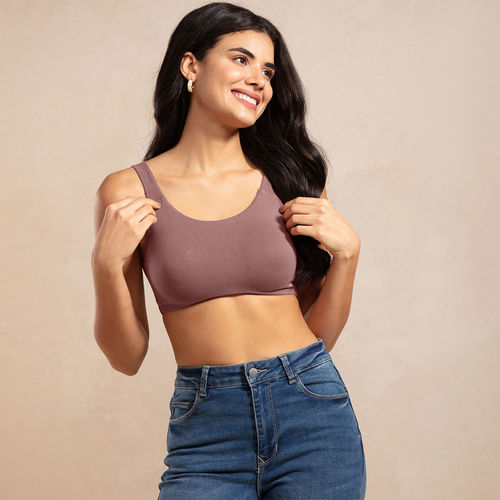 Buy Nykd by Nykaa Soft Cup Easy-Peasy Slip-on Bra with Full Coverage -  Khaki NYB113 Online