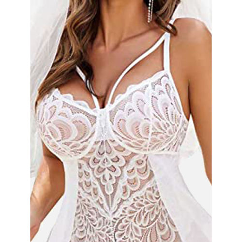 Silk Floral Lingerie for Women Lace Babydoll Mesh Nightwear Chemise  Nightie, White, Size: Free Size at Rs 170/piece in New Delhi