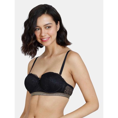 Buy Zivame Disco Padded High Wired 3-4th Coverage Strapless Bra Black Online