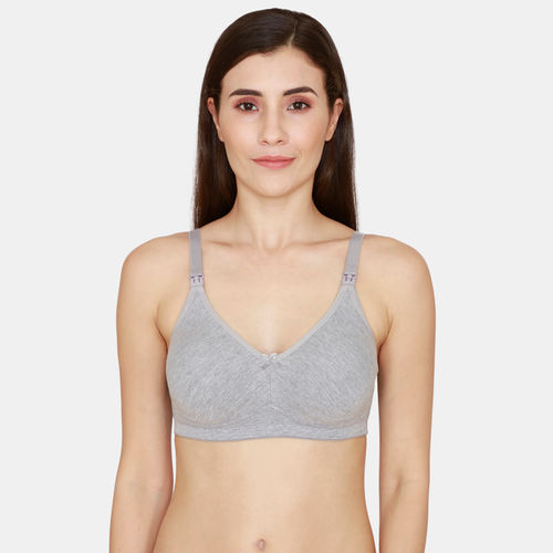 Buy Zivame Maternity Double Layered Non Wired 3/4th Coverage Maternity/ Nursing  Bra - Grey Online