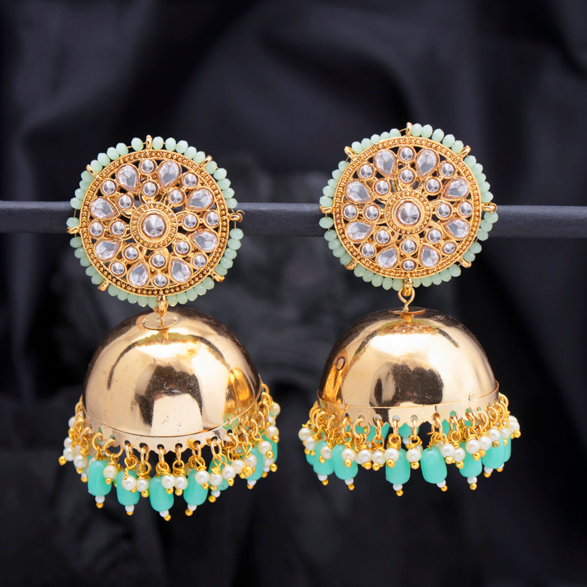 Buy Golden Colour Wonderful Classy  Traditional Earrings Combo SetMang  Tikka Set Online  Anuradha Art Jewellery