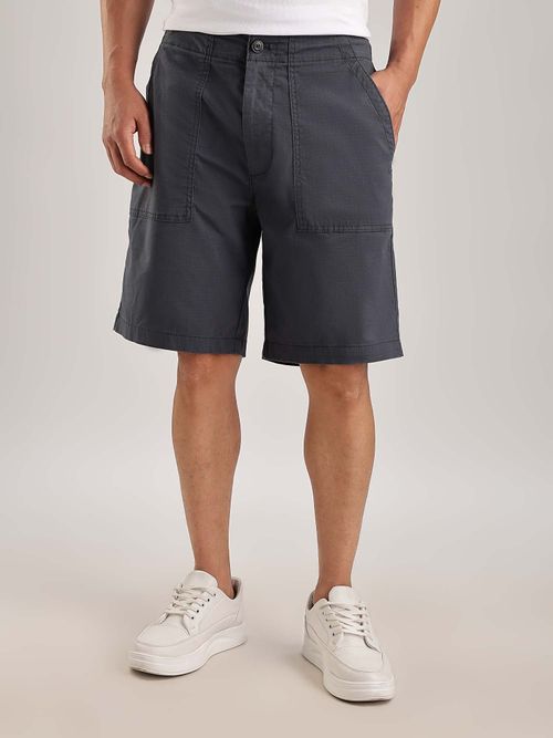 Calvin Klein Grey Relaxed-Fit Solid Mid Rise Shorts