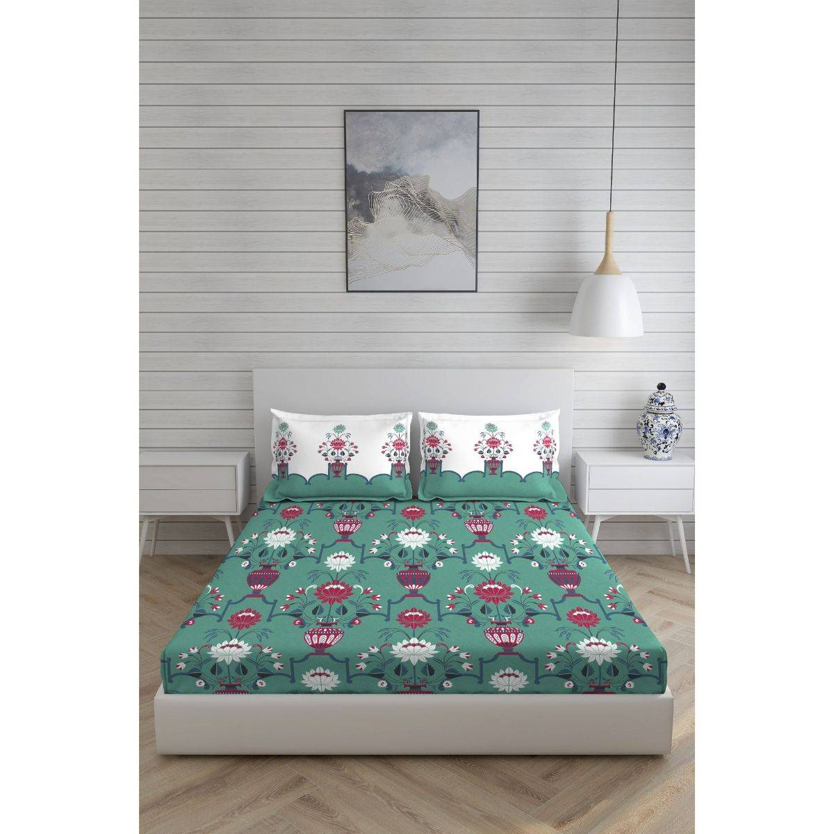 Layers Utsav Cotton Festive Printed Double Bedsheet Gift Set