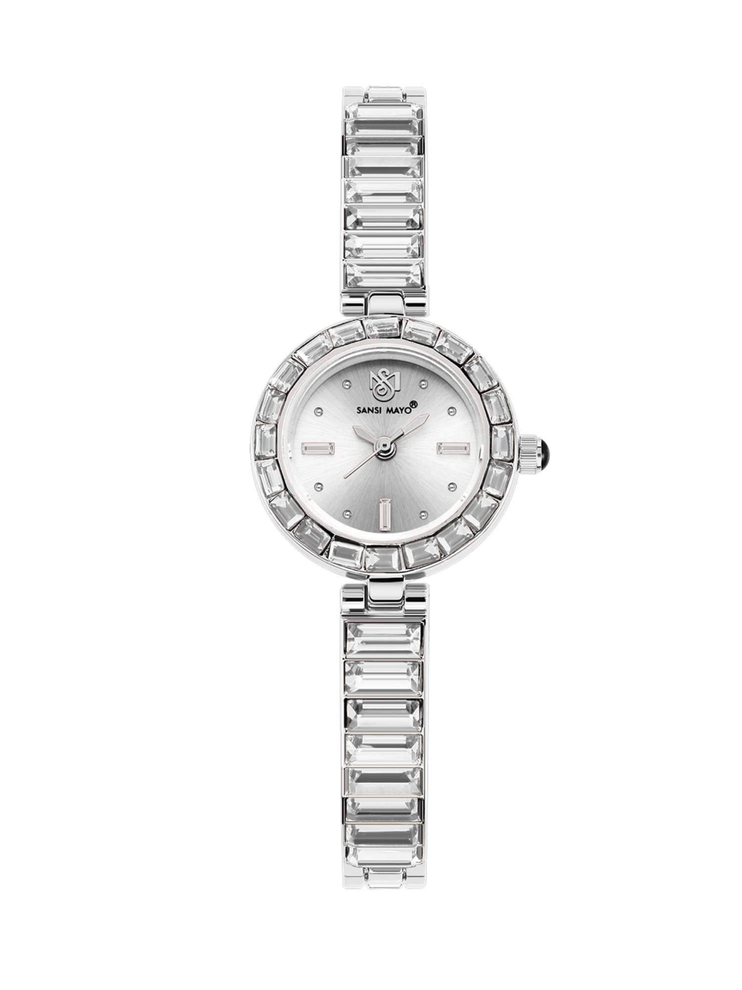 Sansi Mayo Egyptian Stone Japanese Quartz Movement Grey Dial Analog Watch - SM-L-244-S-S-GR (M)