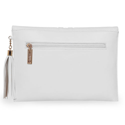 Buy ESBEDA White Color Classic Embossed Envelope Clutch For Women
