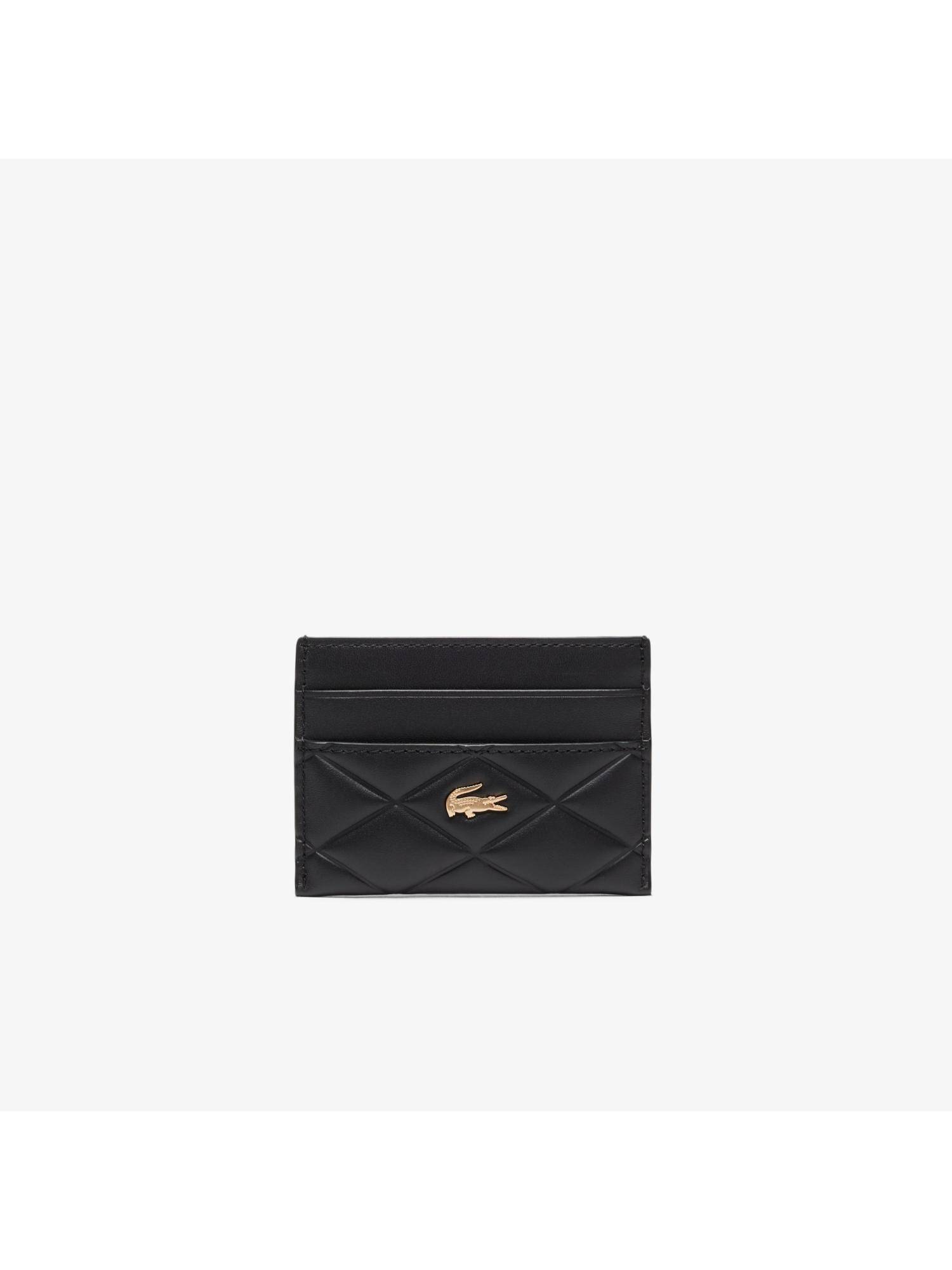 Lacoste Solid Leather Cardholder - Black