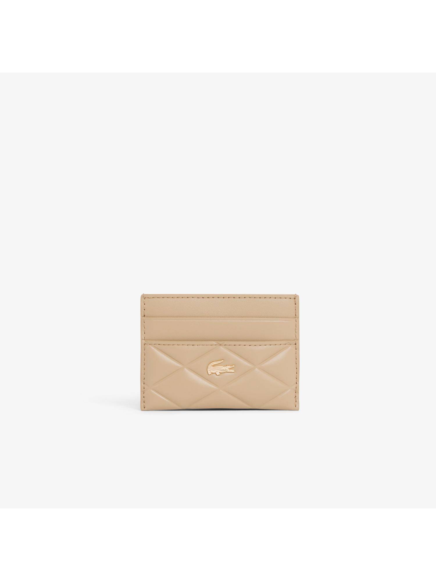 Lacoste Solid Leather Cardholder - Brown